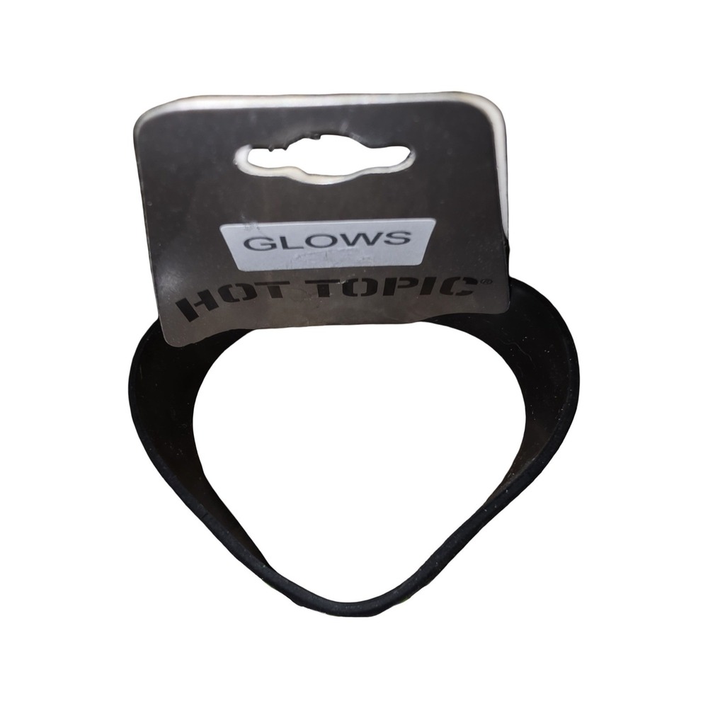 Hot Topic Boo Glow In The Dark Rubber Wristband Black Green Halloween Emo Scene - Picture 2 of 2